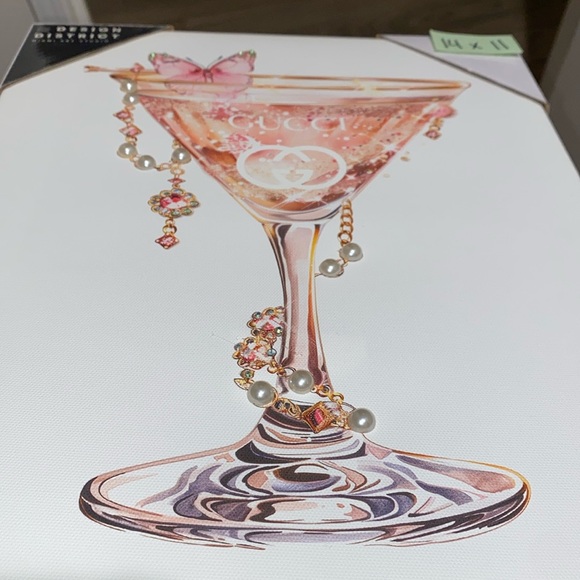 GG Wine Glass with Pearls Wall Art - Picture 4 of 4